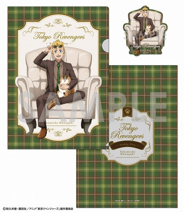 (Goods - Set) Tokyo Revengers Clear File & Die-cut Sticker Set ~buddy Dog~ 1. Takemichi Hanagaki