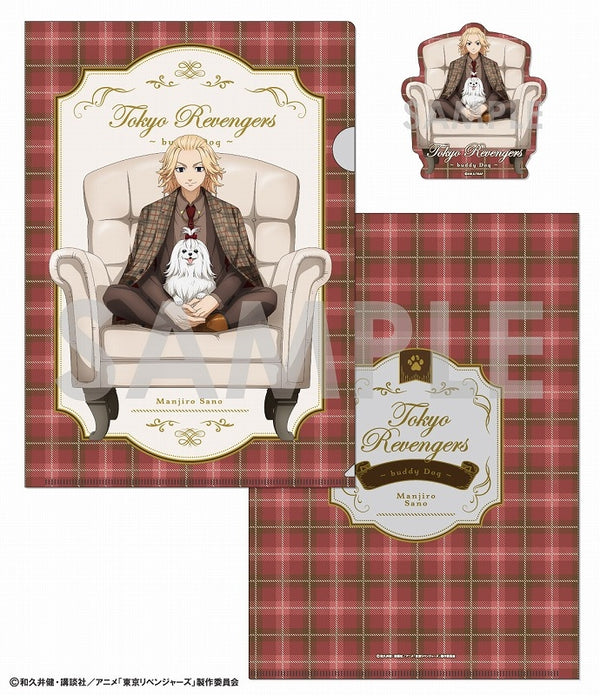 (Goods - Set) Tokyo Revengers Clear File & Die-cut Sticker Set ~buddy Dog~ 2. Manjiro Sano