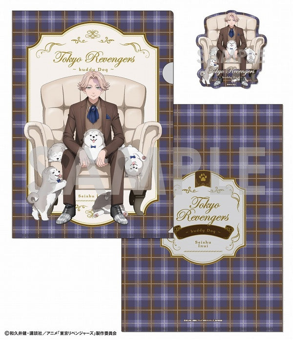 (Goods - Set) Tokyo Revengers Clear File & Die-cut Sticker Set ~buddy Dog~ 5. Seishu Inui