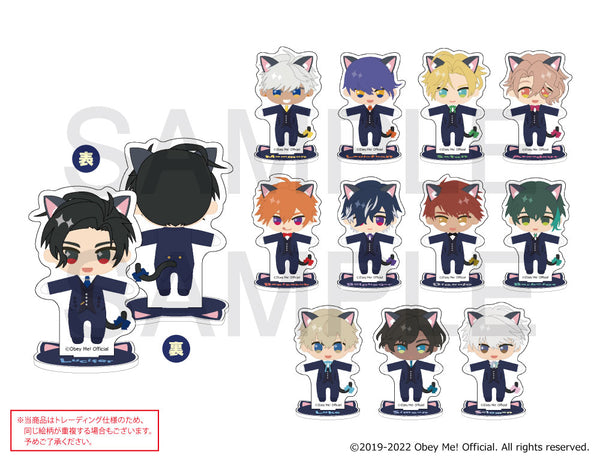 [※Blind](Goods - Stand Pop) Obey Me! Black Cat Butler Cafe Trading Reversible Acrylic Stand