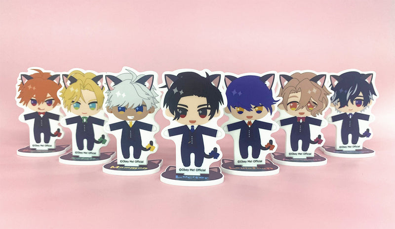 [※Blind](Goods - Stand Pop) Obey Me! Black Cat Butler Cafe Trading Reversible Acrylic Stand