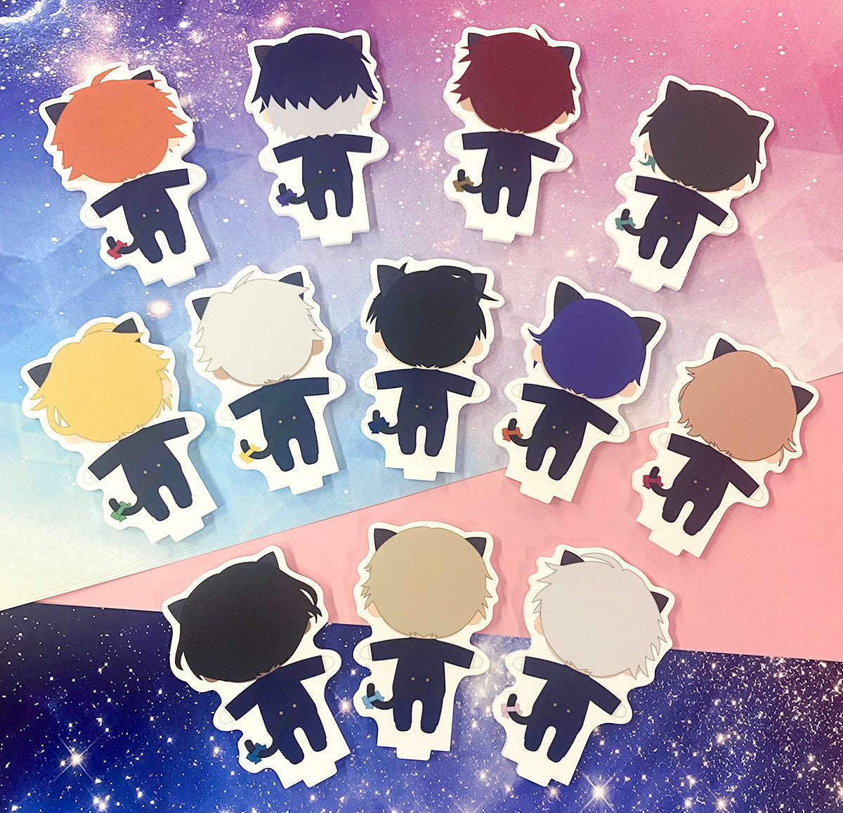 [※Blind](Goods - Stand Pop) Obey Me! Black Cat Butler Cafe Trading Reversible Acrylic Stand