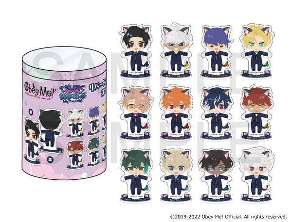 (1BOX=12)(Goods - Stand Pop) Obey Me! Black Cat Butler Cafe Reversible Acrylic Stand COMPLETE BOX