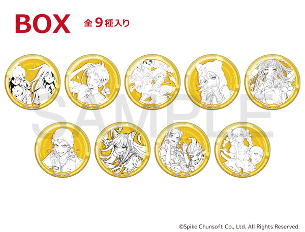 (1BOX=9)(Goods - Badge) Danganronpa 2: Goodbye Despair x mixx garden Metallic Button Badge (Line Art) COMPLETE BOX