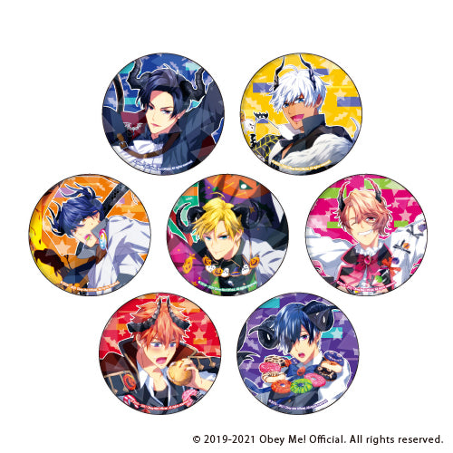 (1BOX=7)(Goods - Badge) Obey Me! Holographic Button Badge (65mm) 01/Halloween ver. Box (7 Types Total) (feat. Exclusive Art) Animate International
