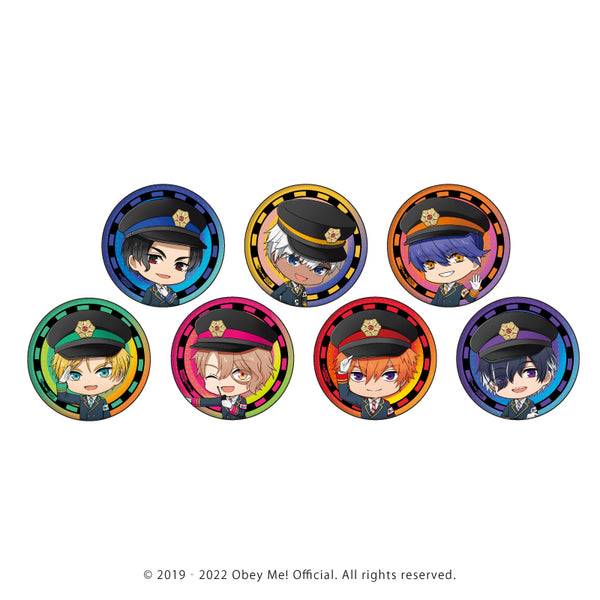 (1BOX=7)(Goods - Badge) Button Badge Obey Me! 05 / Train Station Staff ver. Complete BOX (7 Types Total)(Chibi Art)
