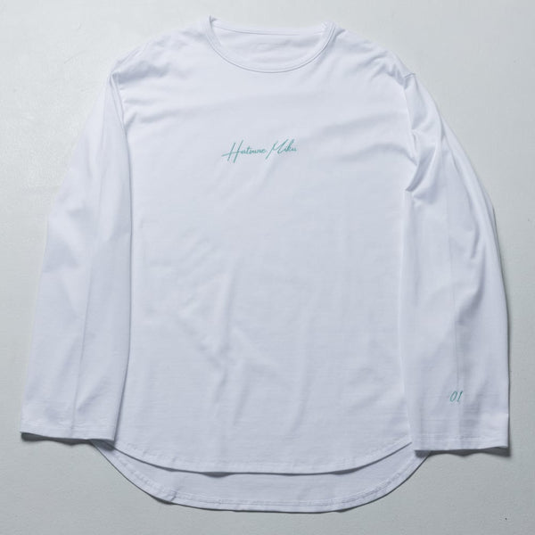 (Goods - Shirt) Hatsune Miku Round Long Sleeve T-shirt White L {Bonus:Postcard}
