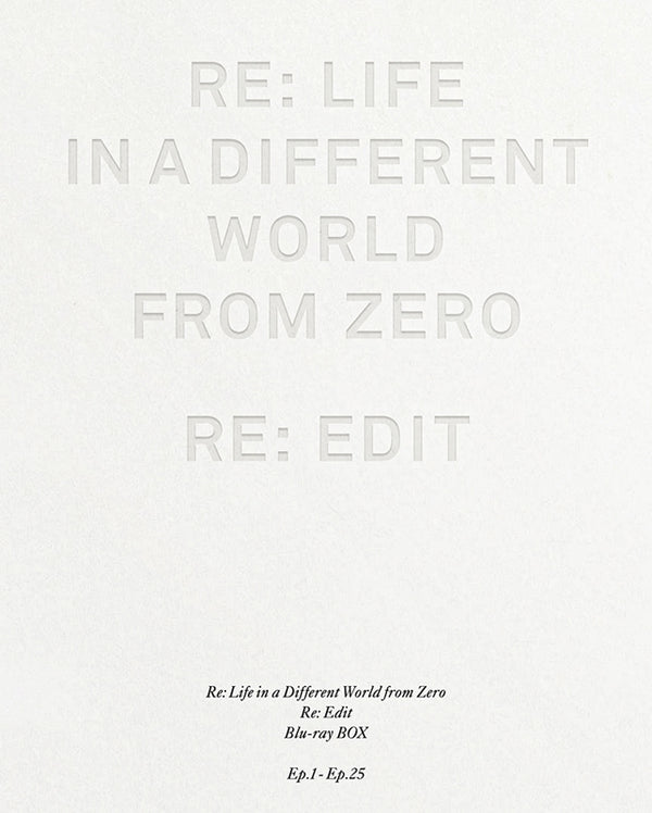 (Blu-ray) Re:Zero - Starting Life in Another World TV Series Re-Cut Edition Blu-ray BOX Animate International